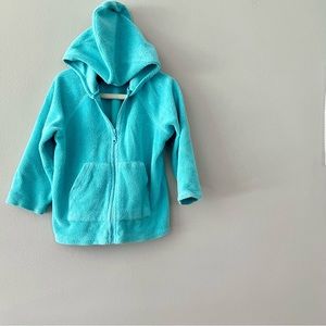 Zutano Fleece Jacket with a Hood.  Light Blue zip up